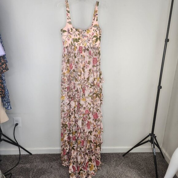 NWT Cinq a Sept Xiomara Floral Dress Gown Soft Pink Multi Size 6 - Picture 12 of 17